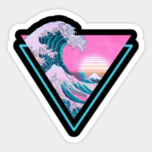 Vaporwave Aesthetic Great Wave Off Kanagawa Sticker